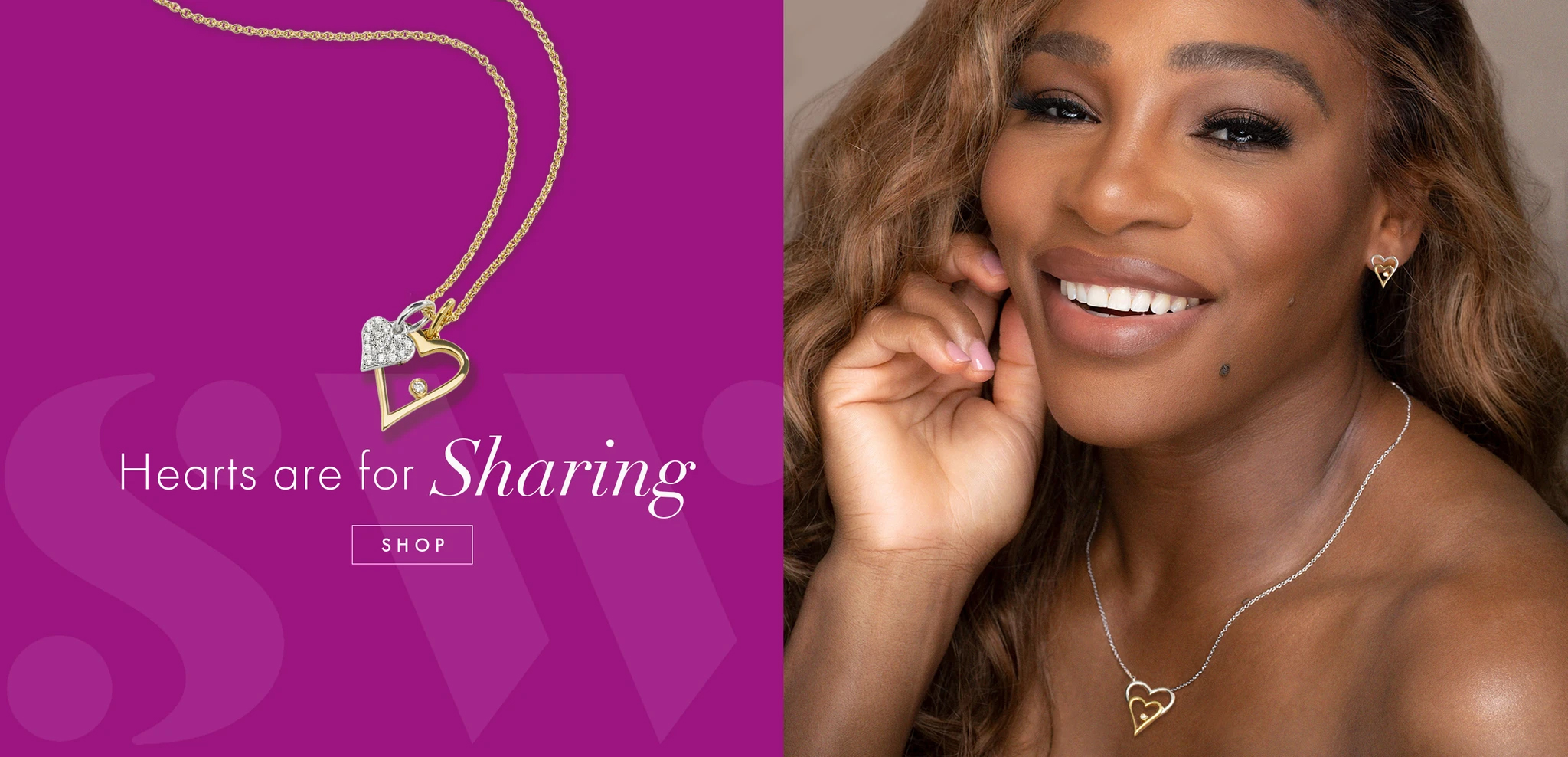 Serena williams clearance gold heart necklace